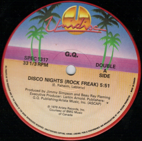 GQ / Rinder & Lewis / Secret Service - Disco Nights (Rock Freak) / Lust / Flash In The Night | Unidisc (SPEC-1317) - main