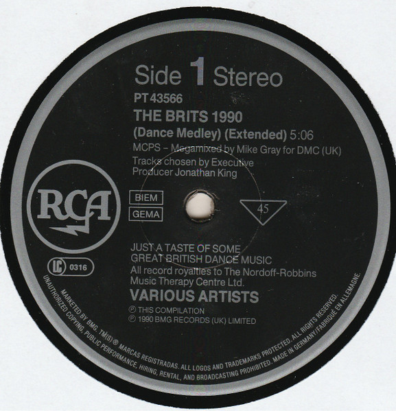 Various - The Brits 1990 Dance Medley | RCA (PT 43566) - 3