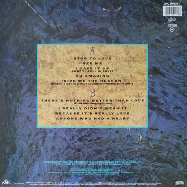 Luther Vandross - Give Me The Reason | Epic (EPC 450134 1) - 2