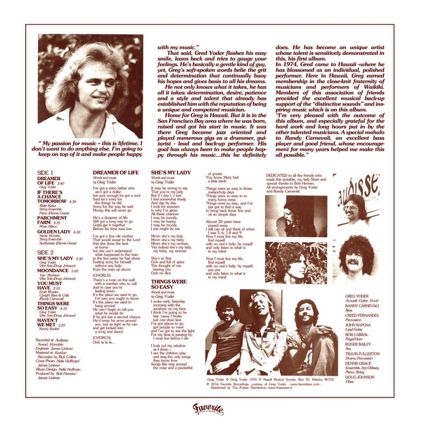 Greg Yoder - Dreamer Of Life | Favorite Recordings (FVR117LP) - 2 Greg Yoder - Dreamer Of Life | Favorite Recordings (FVR117LP) - 2