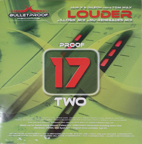 JamX & De Leon Meets Tom Wax - Louder | Bulletproof Records (PROOF 17.2)