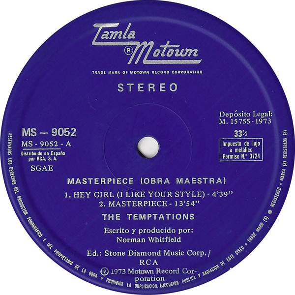 The Temptations - Masterpiece (Obra Maestra) | Tamla Motown (MS-9052) - 3
