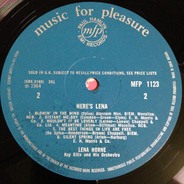 Lena Horne With Ray Ellis And His Orchestra - Here's Lena Horne | Music For Pleasure (MFP 1123) - 4