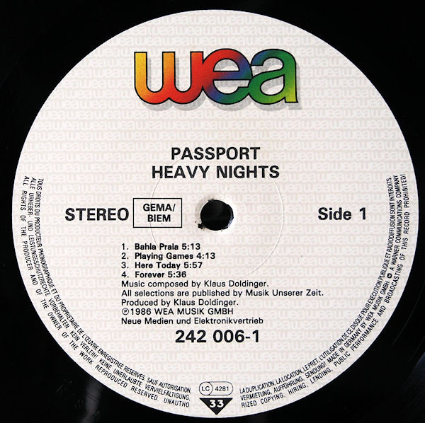 Passport - Heavy Nights | WEA (242 006-1) - 3
