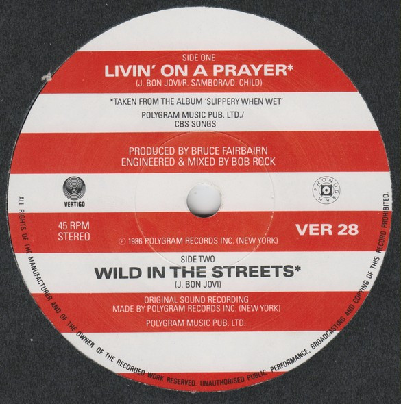 Bon Jovi - Livin' On A Prayer | Vertigo (VER 28) - 4