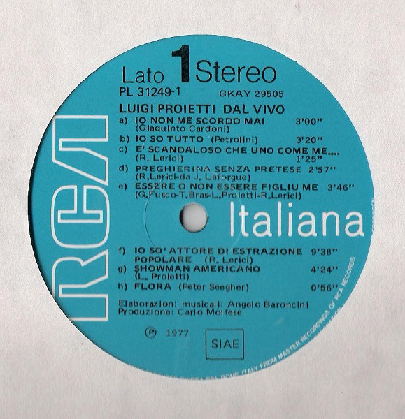 Gigi Proietti - Luigi Proietti Dal Vivo | RCA (PL 31249 -1) - 3