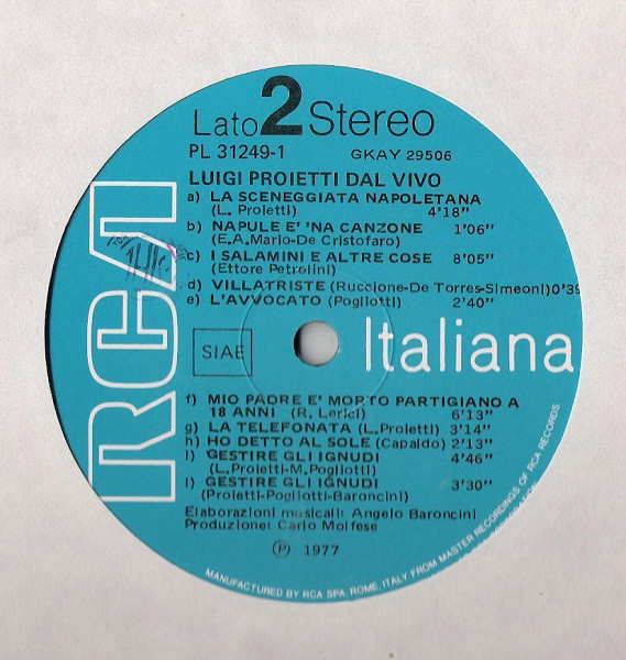 Gigi Proietti - Luigi Proietti Dal Vivo | RCA (PL 31249 -1) - 4