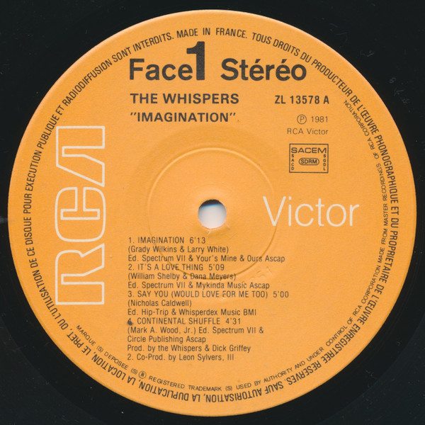The Whispers - Imagination | RCA Victor (ZL 13578)