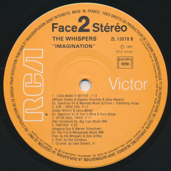 The Whispers - Imagination | RCA Victor (ZL 13578) - 2 The Whispers - Imagination | RCA Victor (ZL 13578) - 2
