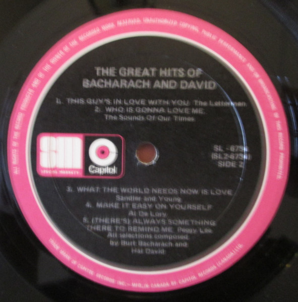 Various - Great Songs Of Bacharach & David | Capitol Records (SL-6734) - 4 Various - Great Songs Of Bacharach & David | Capitol Records (SL-6734) - 4
