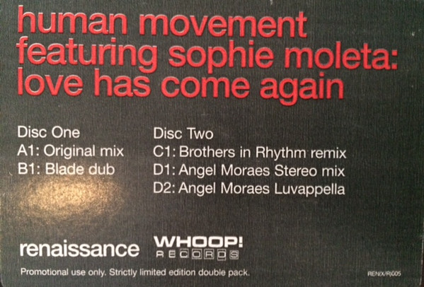 Human Movement - Love Has Come Again | Renaissance (RENX005DJ/RENR005DJ) - main Human Movement - Love Has Come Again | Renaissance (RENX005DJ/RENR005DJ) - main