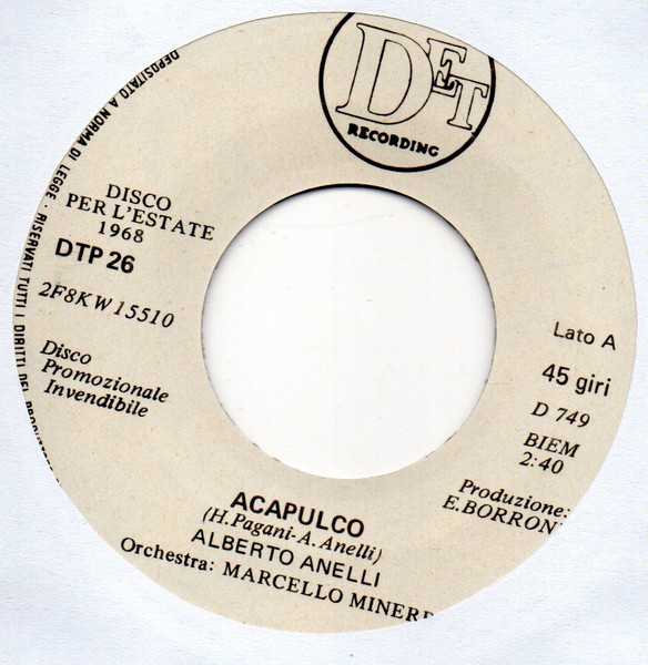 Alberto Anelli - Acapulco | DET Recording (DTP 26) - 2