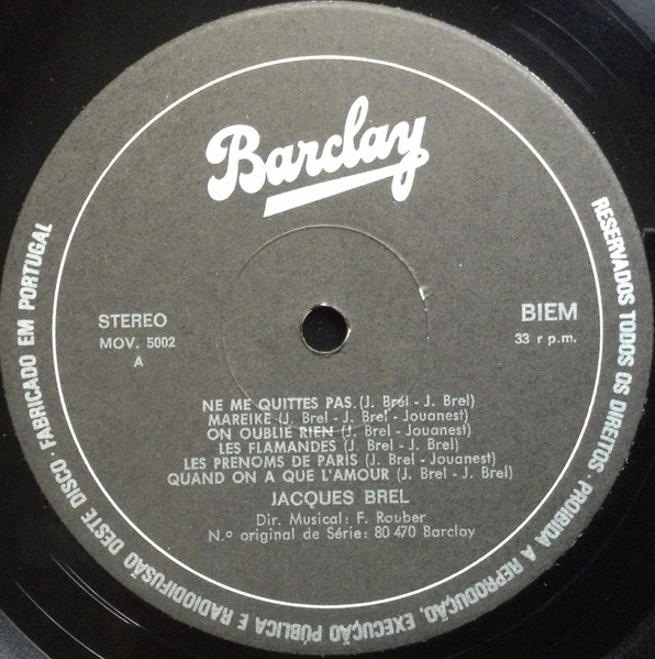 Jacques Brel - Jacques Brel | Barclay (MOV. 5.002) - 3