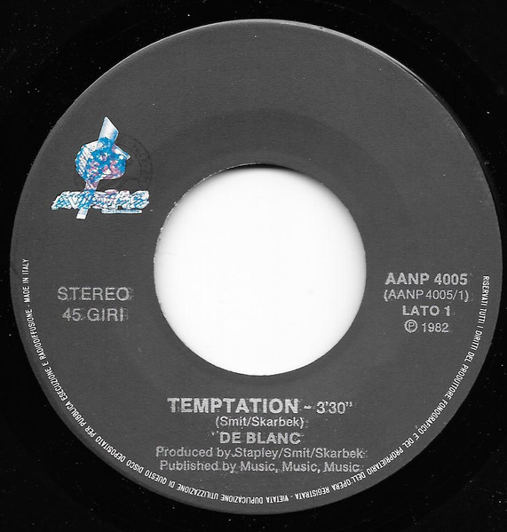 De Blanc - Temptation | Avatar Record & Screenworks Ltd (AANP 4005) - 3