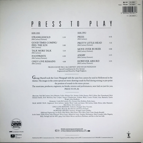 Paul McCartney - Press To Play | Parlophone (062 24 0598 1) - 4