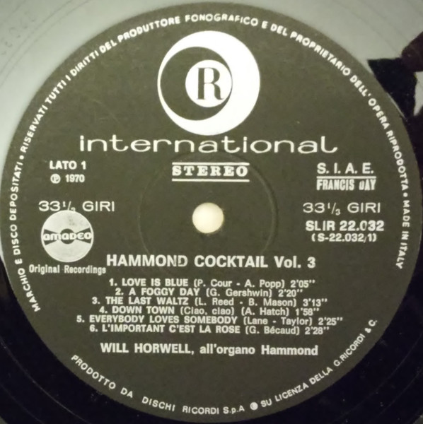 Will Horwell - Hammond Cocktail Vol. 3 | Ricordi International (SLIR 22.032) - 3