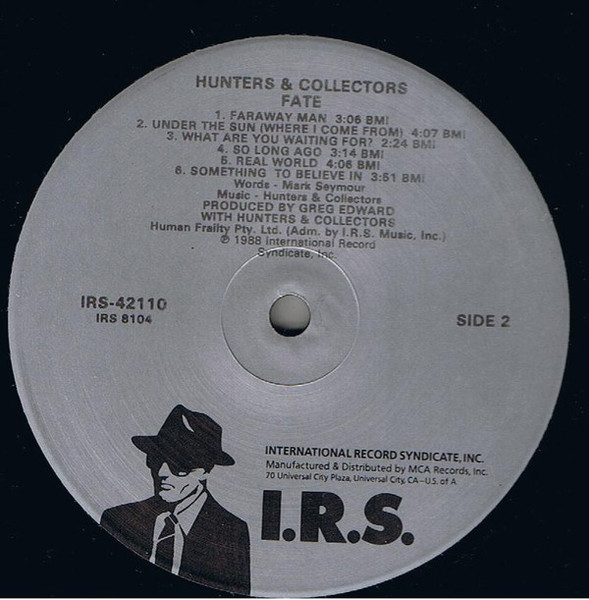 Hunters & Collectors - Fate | I.R.S. Records (IRS-42110) - 4 Hunters & Collectors - Fate | I.R.S. Records (IRS-42110) - 4