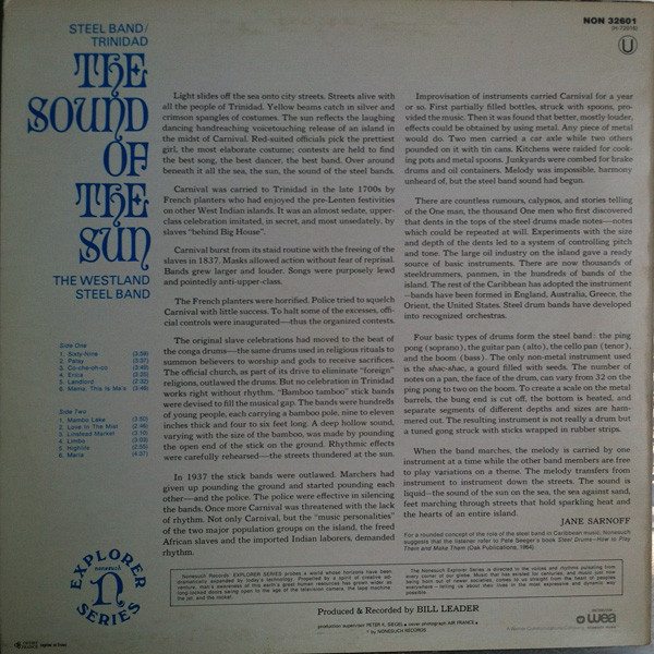 The Westland Steel Band - The Sound Of The Sun | Nonesuch (NON 32601) - 2