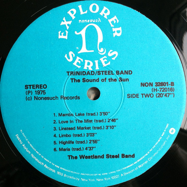 The Westland Steel Band - The Sound Of The Sun | Nonesuch (NON 32601) - 4