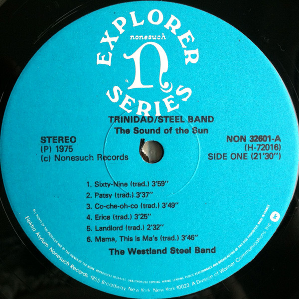 The Westland Steel Band - The Sound Of The Sun | Nonesuch (NON 32601) - 3