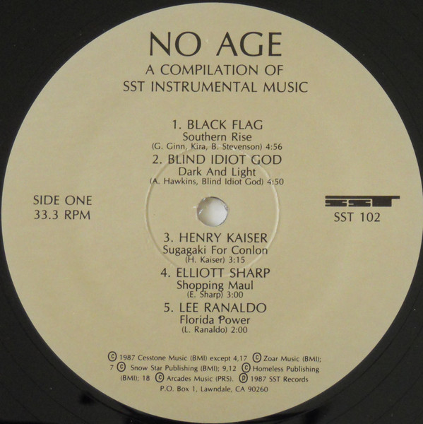 Various - No Age - A Compilation Of SST Instrumental Music | SST Records (SST 102) - 4