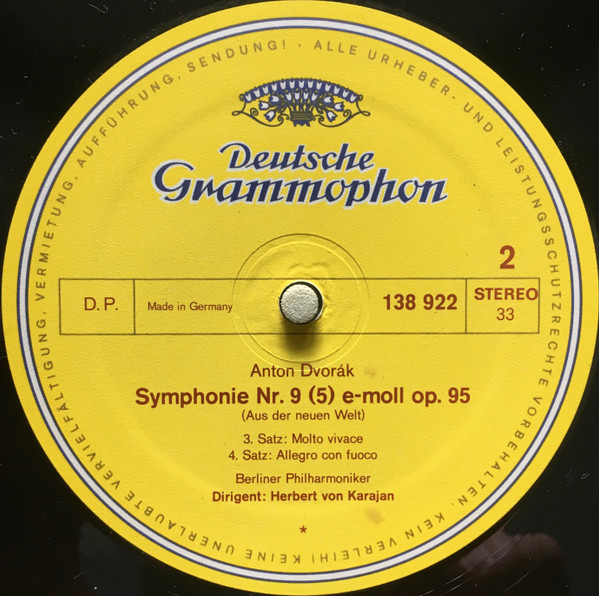 Antonín Dvořák - Berliner Philharmoniker · Herbert von Karajan - »Aus Der Neuen Welt« - »From The New World« - Symphonie Nr.9 (5) Op. 95 | Deutsche Grammophon (138 922) - 4