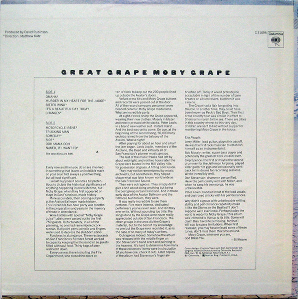 Moby Grape - Great Grape | Columbia (C 31098) - 2 Moby Grape - Great Grape | Columbia (C 31098) - 2