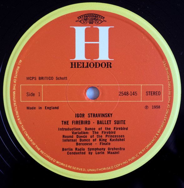 Igor Stravinsky / Lorin Maazel - Firebird / Song Of The Nightingale | Heliodor (2548 145) - 3