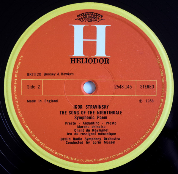 Igor Stravinsky / Lorin Maazel - Firebird / Song Of The Nightingale | Heliodor (2548 145) - 4