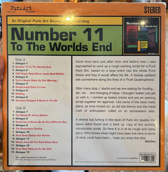 Mal-One - Number 11 To The Worlds End | Punk Art Records (MAL-ONELP-005) - 2 Mal-One - Number 11 To The Worlds End | Punk Art Records (MAL-ONELP-005) - 2
