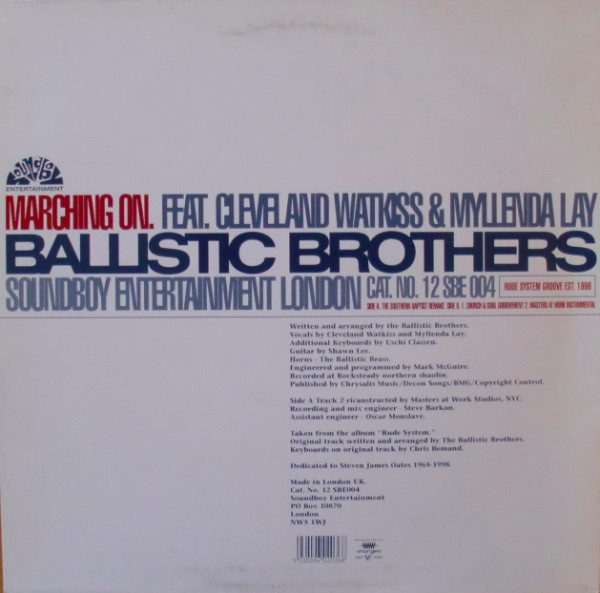 Ballistic Brothers Featuring Cleveland Watkiss & Myllenda Lay - Marching On | Soundboy Entertainment (12 SBE 004) - 2