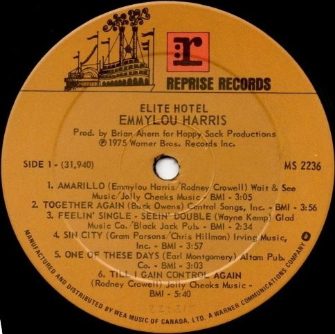 Emmylou Harris - Elite Hotel | Reprise Records (MS 2236) - 3 Emmylou Harris - Elite Hotel | Reprise Records (MS 2236) - 3