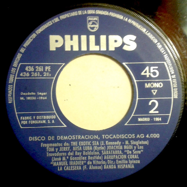 Disco De Demostracion Tocadiscos A.G. 4000