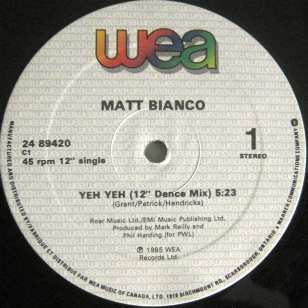 Matt Bianco - Yeh Yeh | WEA (24-89420) - 3
