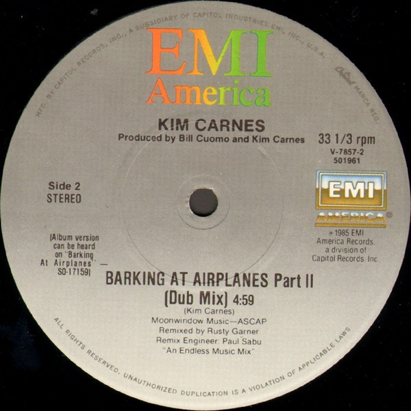 Kim Carnes - Crazy In The Night (Barking At Airplanes) | EMI America (V-7857) - 4