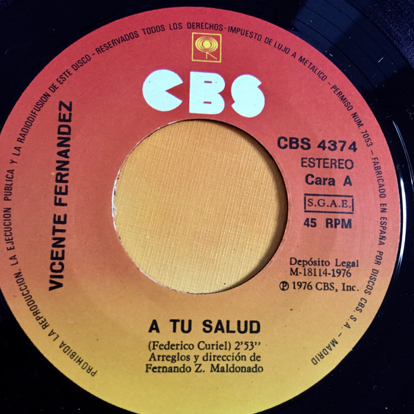 Vicente Fernandez - A Tu Salud | CBS (CBS 4374) - 4