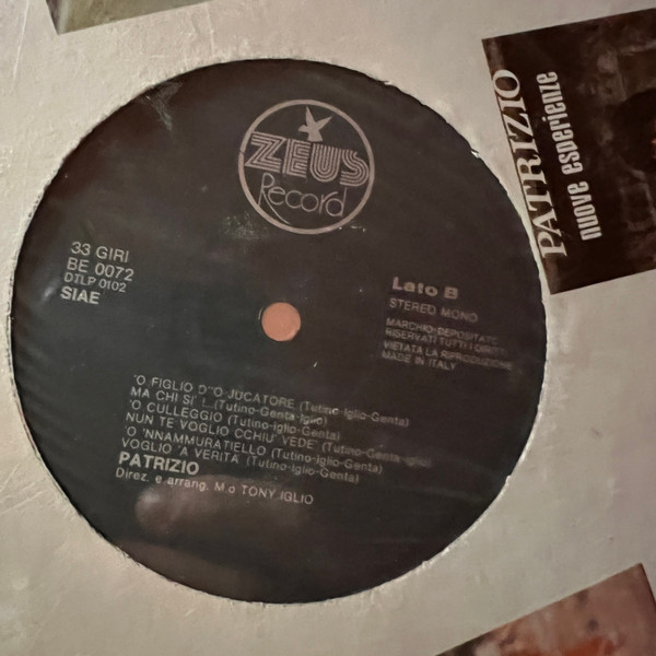 Patrizio - O' Figlio D'O Marsigliese | Zeus Record (BE 0072) - 3 Patrizio - O' Figlio D'O Marsigliese | Zeus Record (BE 0072) - 3