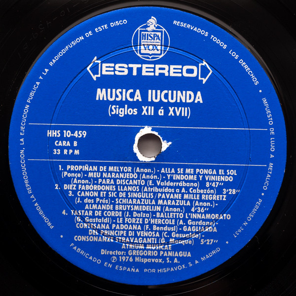 Atrium Musicae De Madrid - Musica Iucunda | Hispavox (HHS 10-459) - 4 Atrium Musicae De Madrid - Musica Iucunda | Hispavox (HHS 10-459) - 4