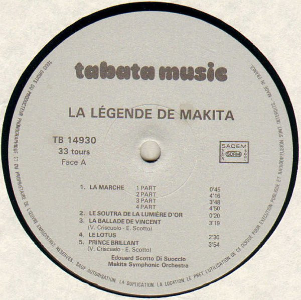 Edouard Scotto Di Suoccio - La Légende De Makita (Legend Of Makita) | Tabata Music (TABATA 14 930) - 3