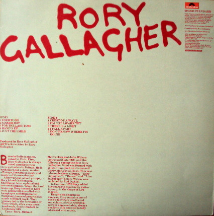 Rory Gallagher - Rory Gallagher | Polydor (2384 066) - 2 Rory Gallagher - Rory Gallagher | Polydor (2384 066) - 2