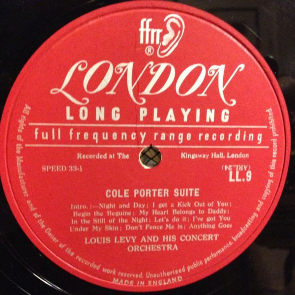 Louis Levy And His Orchestra - Cole Porter & George Gershwin Suites | London Records (LL 9) - 3