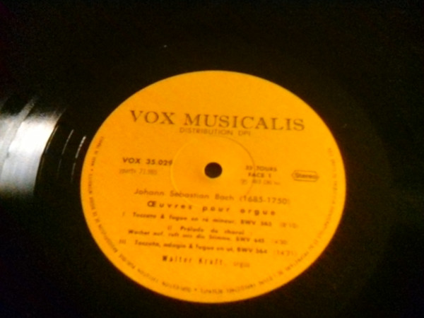 Johann Sebastian Bach / Walter Kraft - Œuvres Pour Orgue | Vox Musicalis (35029) - 3