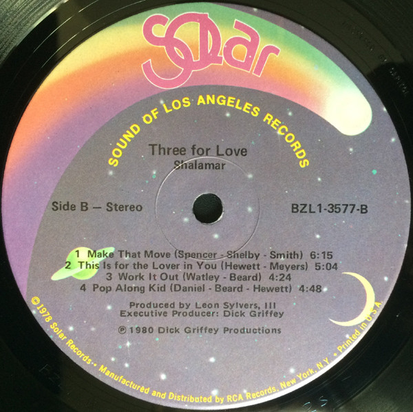 Shalamar - Three For Love | Solar (BZL1-3577) - 3