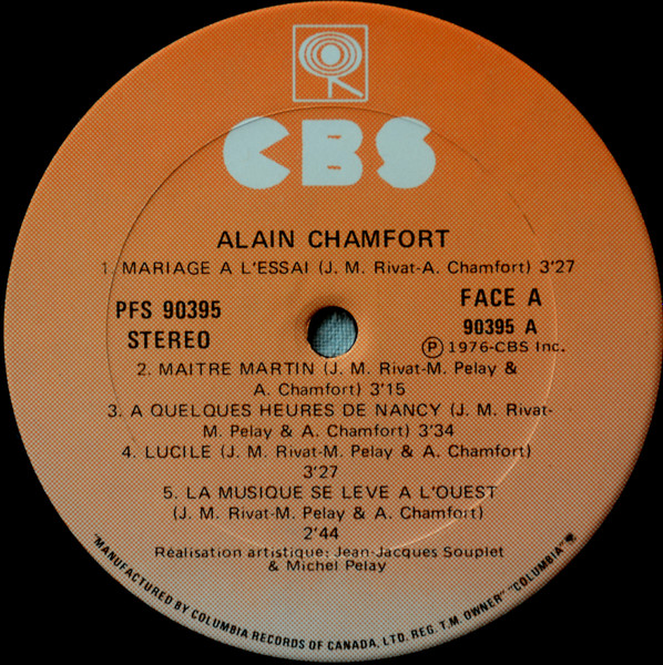 Alain Chamfort - Alain Chamfort | CBS (PFS 90395) - 3