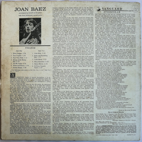 Joan Baez - Joan Baez | Vanguard (VSD 2077) - 2 Joan Baez - Joan Baez | Vanguard (VSD 2077) - 2