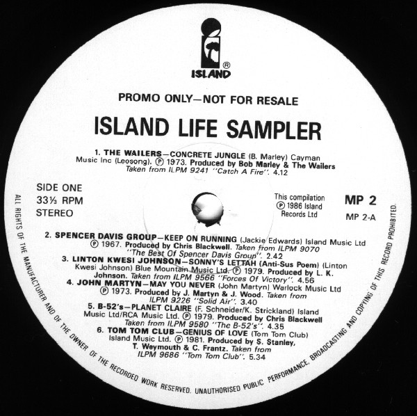 Various - Island Life - Media Sampler | Island Records (MP 2) - 3