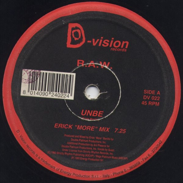 R.A.W. - Unbe | D:vision Records (DV 022)