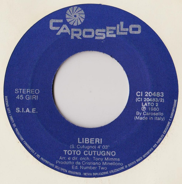 Toto Cutugno - Solo Noi | Carosello (CI 20483) - 4
