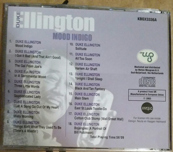 Duke Ellington - Mood Indigo (3CD - Boxset) [CD] | Weton-Wesgram (KBOX 3336A) - 2