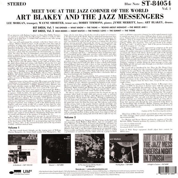 Art Blakey & The Jazz Messengers - Meet You At The Jazz Corner Of The World (Volume 1) | Blue Note (0807386) - main Art Blakey & The Jazz Messengers - Meet You At The Jazz Corner Of The World (Volume 1) | Blue Note (0807386) - main